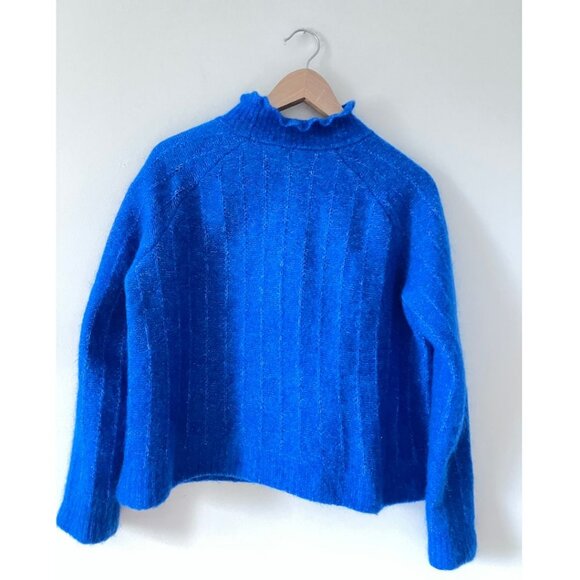 Sezane Loris Jumper Long Sleeve Wool Sweater Flash Blue Size Medium - Picture 4 of 8